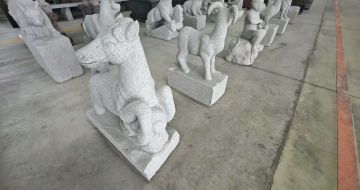 益阳芝麻白雕刻 十二生肖 异形雕刻
