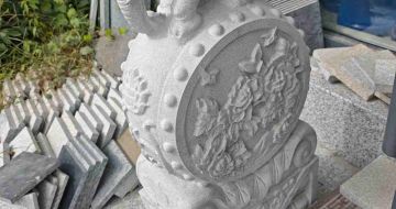 益阳芝麻白抱鼓石 庭院抱鼓石