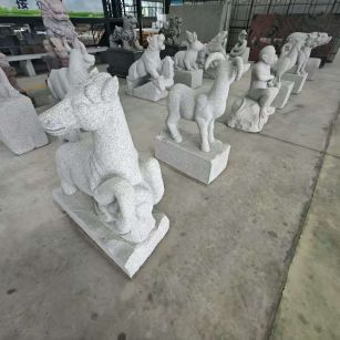 益阳芝麻白雕刻 十二生肖 异形雕刻
