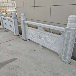 益阳芝麻白河道栏杆 石材栏杆