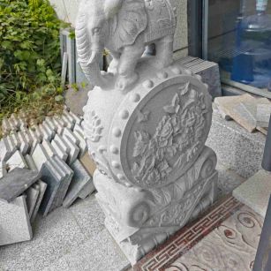 益阳芝麻白抱鼓石 庭院抱鼓石