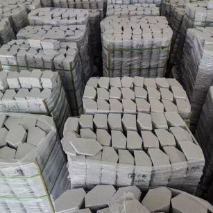 益阳芝麻白石材冰裂纹，碎拼。