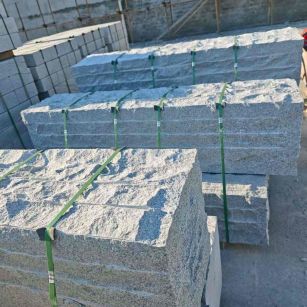 益阳芝麻白自然面整石 坐凳