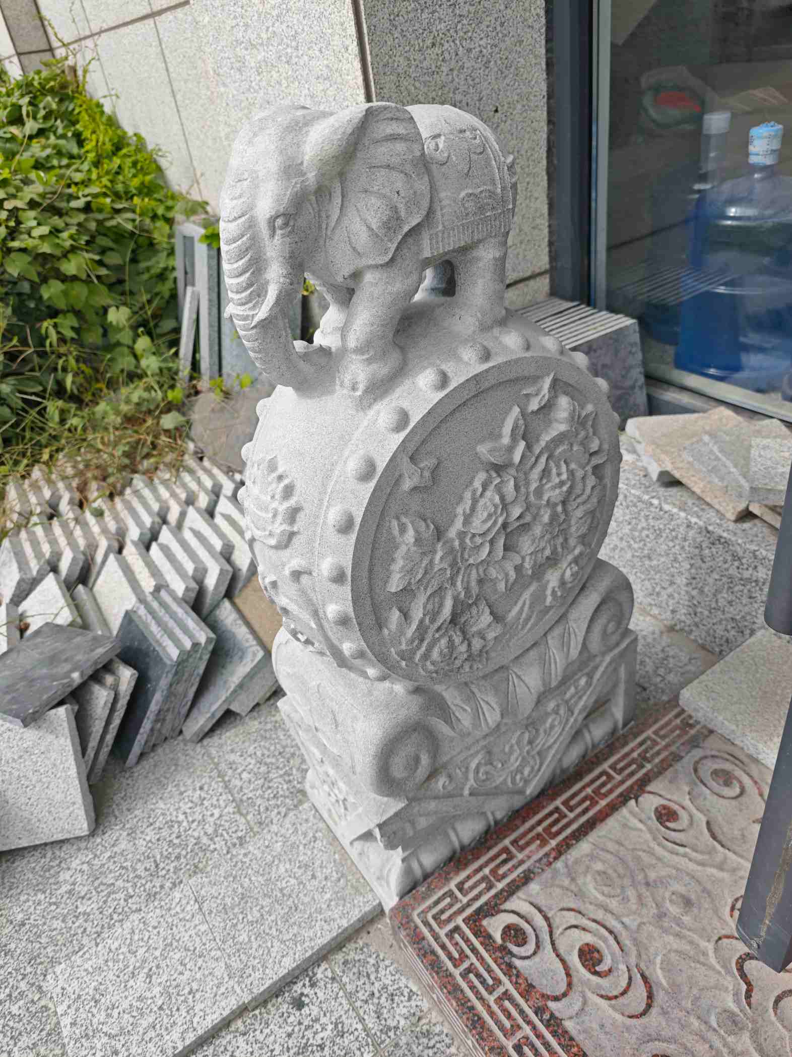 益阳芝麻白抱鼓石 庭院抱鼓石