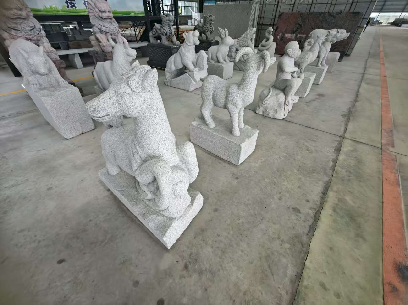 益阳芝麻白雕刻 十二生肖 异形雕刻